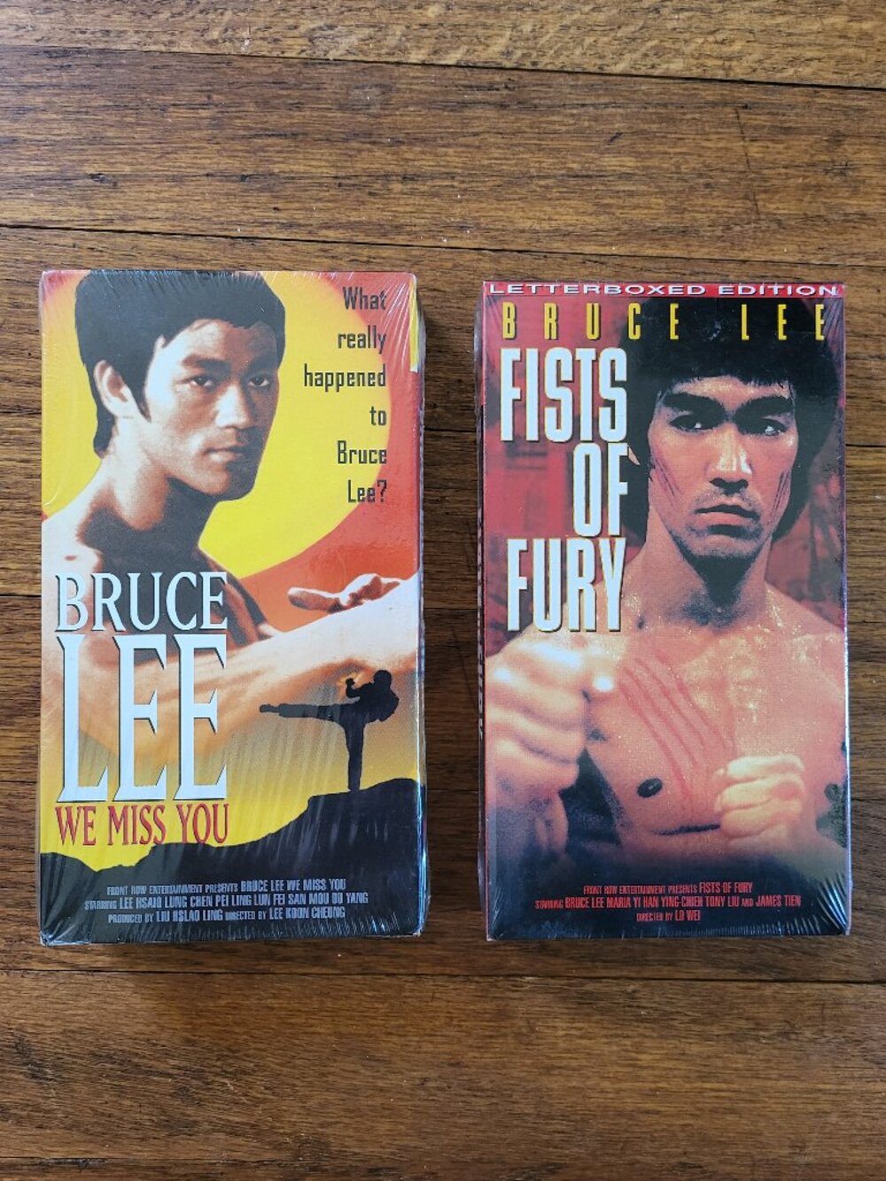 BRUCE LEE VHS Movie LOT Fists of Fury & We Miss You Both New Sealed Karate V1